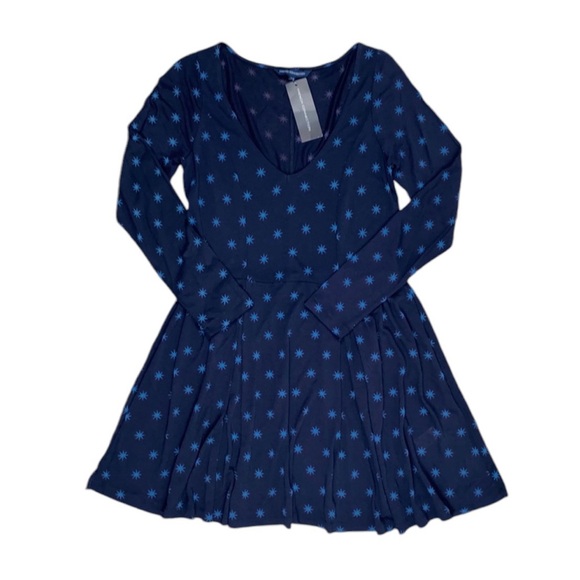 French Connection V Neck Long Sleeve Dress Stars - Picture 4 of 14